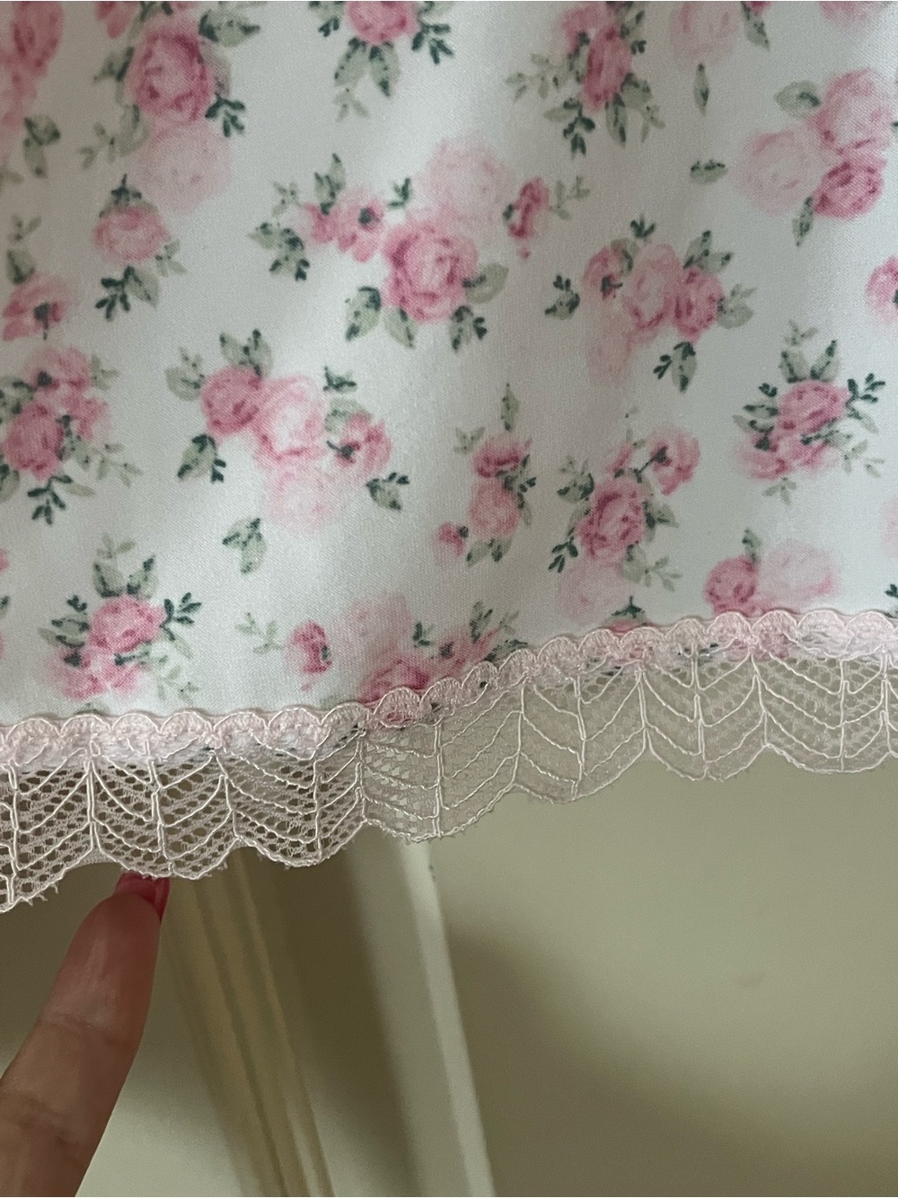 Laura Ashley “Pink Roses” Floral Lace-Trim Sleep Set, Cami & shorts Size Large - Picture 14 of 16